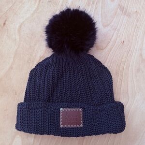 Love Your Melon Navy Blue Beanie with Removable Pom Pom  One Size
